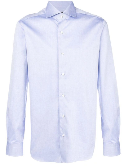Shop Barba Point-collar Shirt - Blue