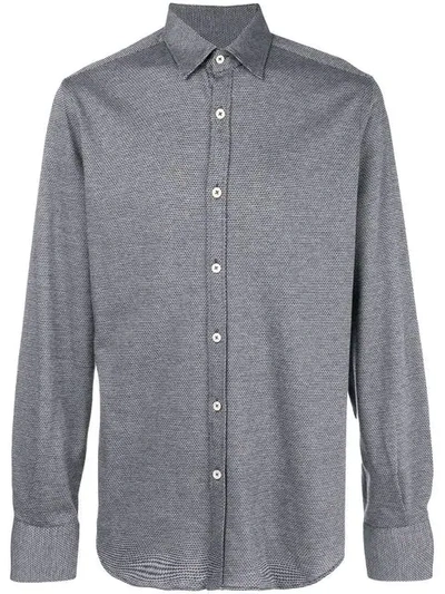 Shop Canali Classic Curved Hem Shirt - Grey