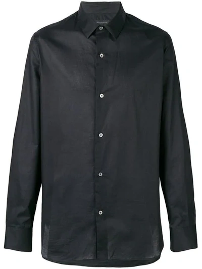 Shop Ann Demeulemeester Classic Plain Shirt - Black