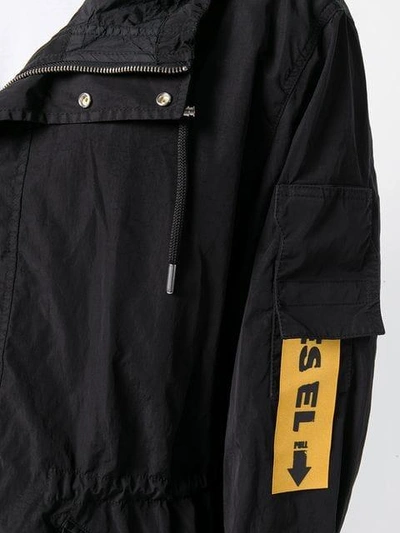 Shop Diesel Logo Tag Jacket In Black