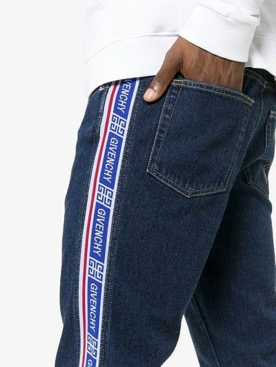 Givenchy Logo Band Slim-fit Jeans In Blue