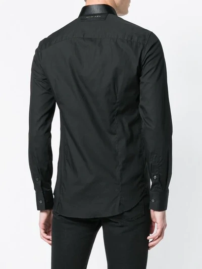 Shop Philipp Plein Satin Trim Shirt - Black