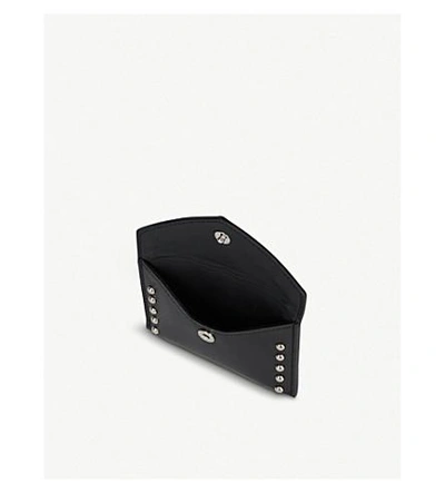 Shop Alexander Mcqueen Skull Leather Cardholder In Black/silver