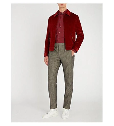 Shop Hugo Boss Slim-fit Cotton Shirt In Open Red