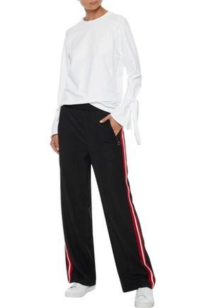 Shop Iris & Ink Woman Brett Stretch-jersey Straight-leg Pants Black