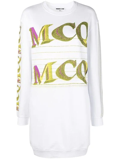 Shop Mcq By Alexander Mcqueen Mcq Alexander Mcqueen Repeat Logo Sweatshirt Dress - White