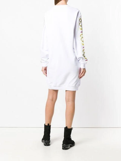 Shop Mcq By Alexander Mcqueen Mcq Alexander Mcqueen Repeat Logo Sweatshirt Dress - White