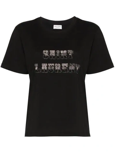 Shop Saint Laurent Western Logo Printed T-shirt
