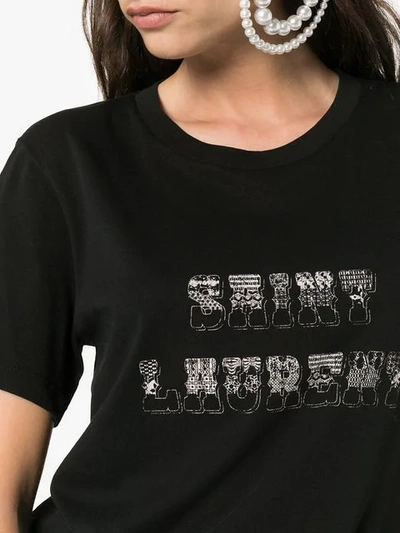 Shop Saint Laurent Western Logo Printed T-shirt