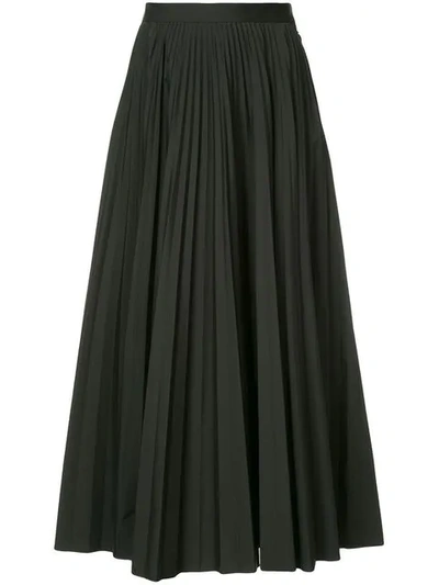Shop Maison Margiela Pleated Flared Skirt In Black