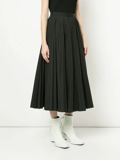 Shop Maison Margiela Pleated Flared Skirt In Black