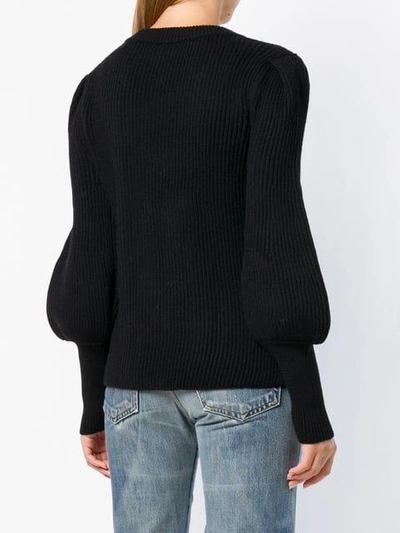 Shop Nude V-neck Ribbed Sweater - Black