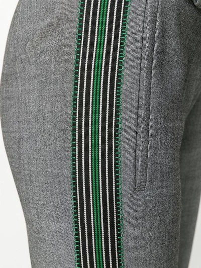 Shop Versace Collection Stripe Trim Trousers - Grey