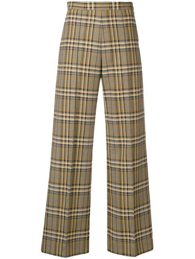 Shop Baum Und Pferdgarten Check Print Trousers - Yellow