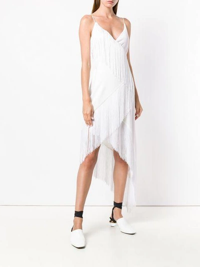 Shop Givenchy Asymmetric Fringe Embellished Dress In White