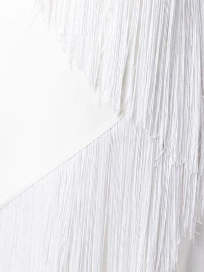 Givenchy Asymmetric Fringe Embellished Dress In White