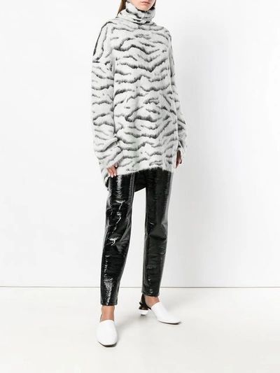 Shop Givenchy Zebra Pattern Loose Sweater - White