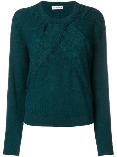 Shop Carven Round Neck Sweater - Green