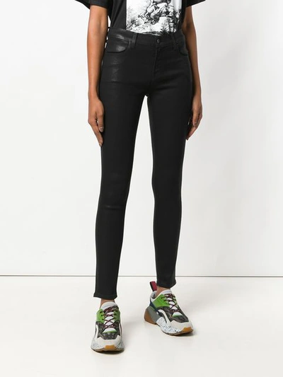 Shop J Brand Oil Coated Skinny Jeans - Black