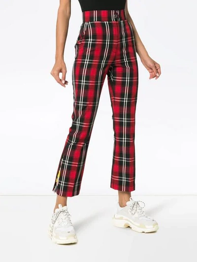 Shop Msgm Hose Mit Karomuster In Red