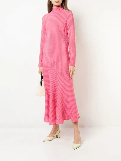 Shop Ganni Paneled Shift Dress - Pink