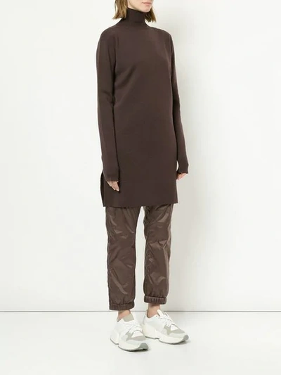 Shop Rick Owens Turtleneck Sweater - Brown