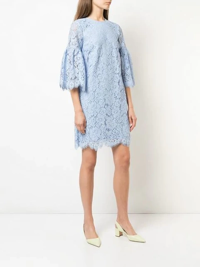 Shop Ganni Lace Shift Dress - Blue