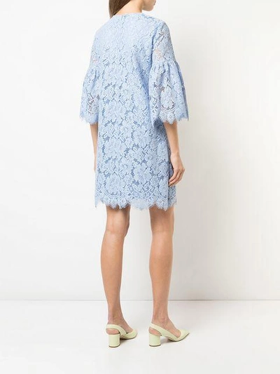 Shop Ganni Lace Shift Dress - Blue