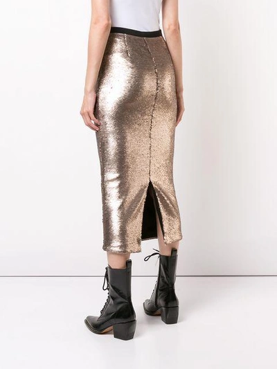 Shop Cinq À Sept Sequin Paula Skirt In Metallic