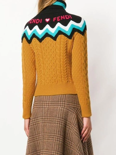 Shop Fendi Knitted Logo Sweater - Orange