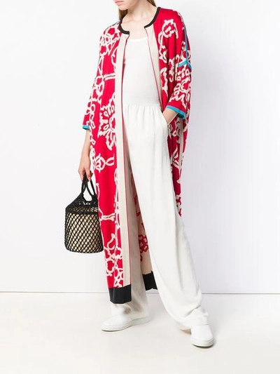 Shop Chirazi Floral Print Cardi In Red