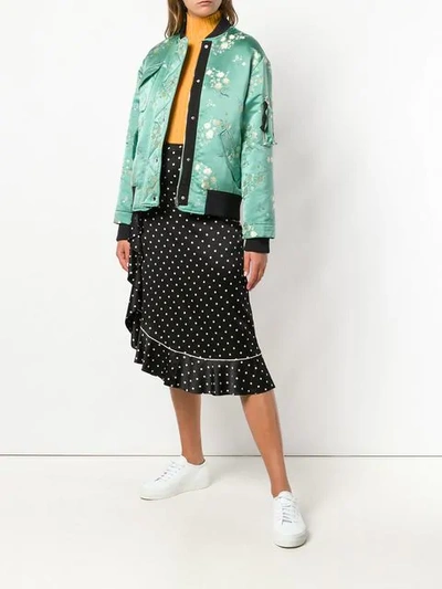 Shop Kenzo Floral Bomber Jacket In Green