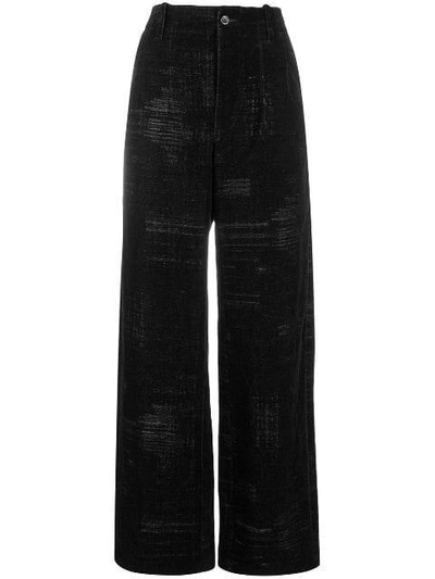 Shop Uma Wang High-rise Wide-leg Trousers In Black