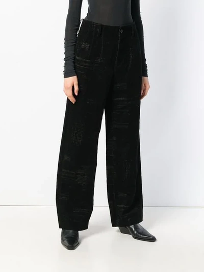 Shop Uma Wang High-rise Wide-leg Trousers In Black