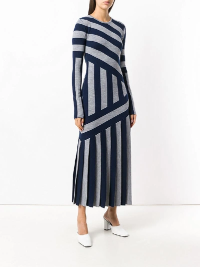 Shop Gabriela Hearst Striped Dress In Blue