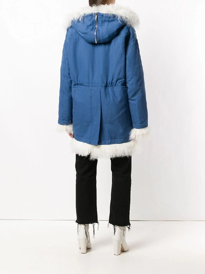 Shop Calvin Klein 205w39nyc Fur Lined Coat - Blue
