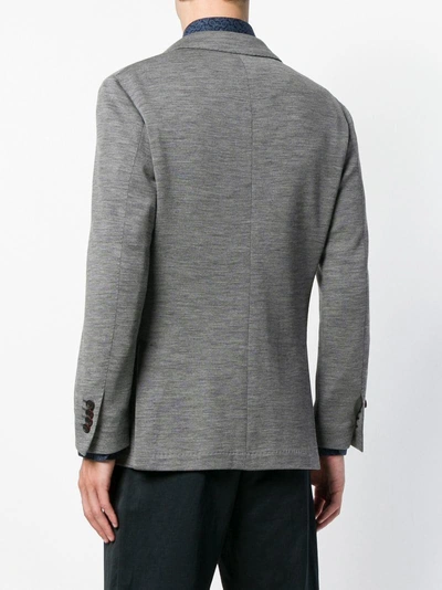 Shop Canali Fitted Blazer Jacket - Grey