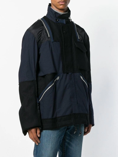 Shop Sacai Patchwork Jacket In Black