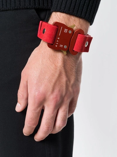 Shop Alyx Small Buckle Cuff In Red