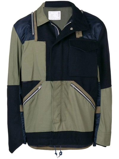 Shop Sacai Patchwork Military Jacket