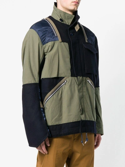 Shop Sacai Patchwork Military Jacket
