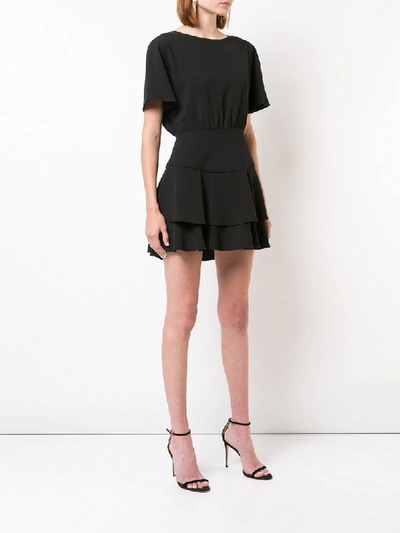 Shop Alice And Olivia Palmira Ruffled Dress In Black
