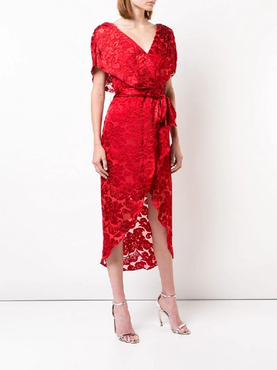 Shop Alice And Olivia Darva Wrap Dress In Red