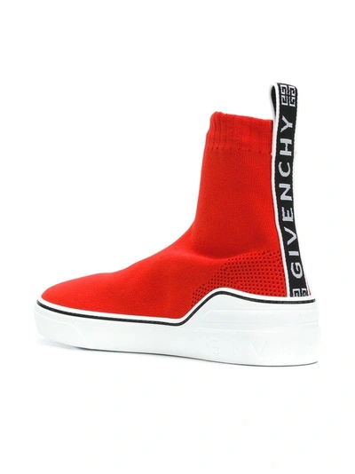 Shop Givenchy Elasticated Sock Sneakers - Red