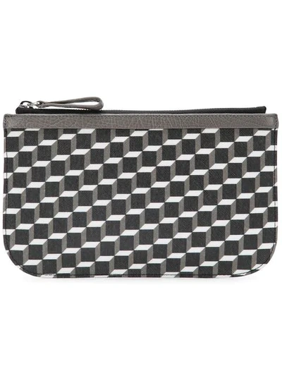 Shop Pierre Hardy Cube Perspective Printed Clutch In Black