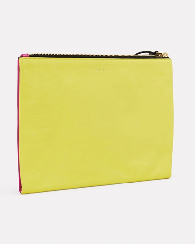 Shop Marni Pink And Yellow Wristlet Clutch In Multi