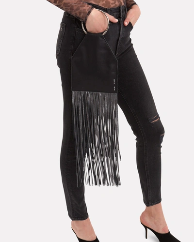 Shop Kara Black Fringe Pouch