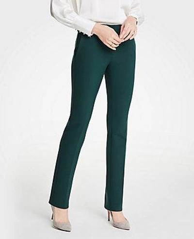 Shop Ann Taylor The Petite Straight Leg Pant - Curvy Fit In Pine Grove