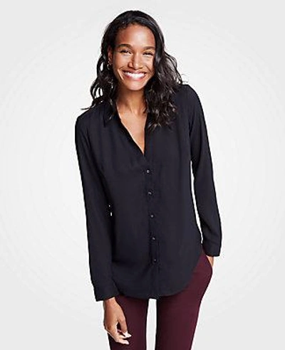 Shop Ann Taylor Essential Shirt In Black