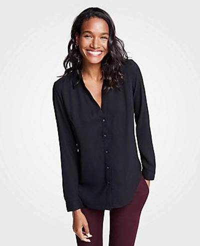 Shop Ann Taylor Petite Essential Shirt In Black